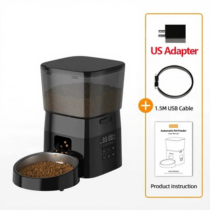 Catvera Smart Automatic Cat Feeder - Image 8|||PROMPT|||Cleaned image. Original analysis: Found 1 brand name printed on the product itself and 2 brand names in text overlays/packaging information