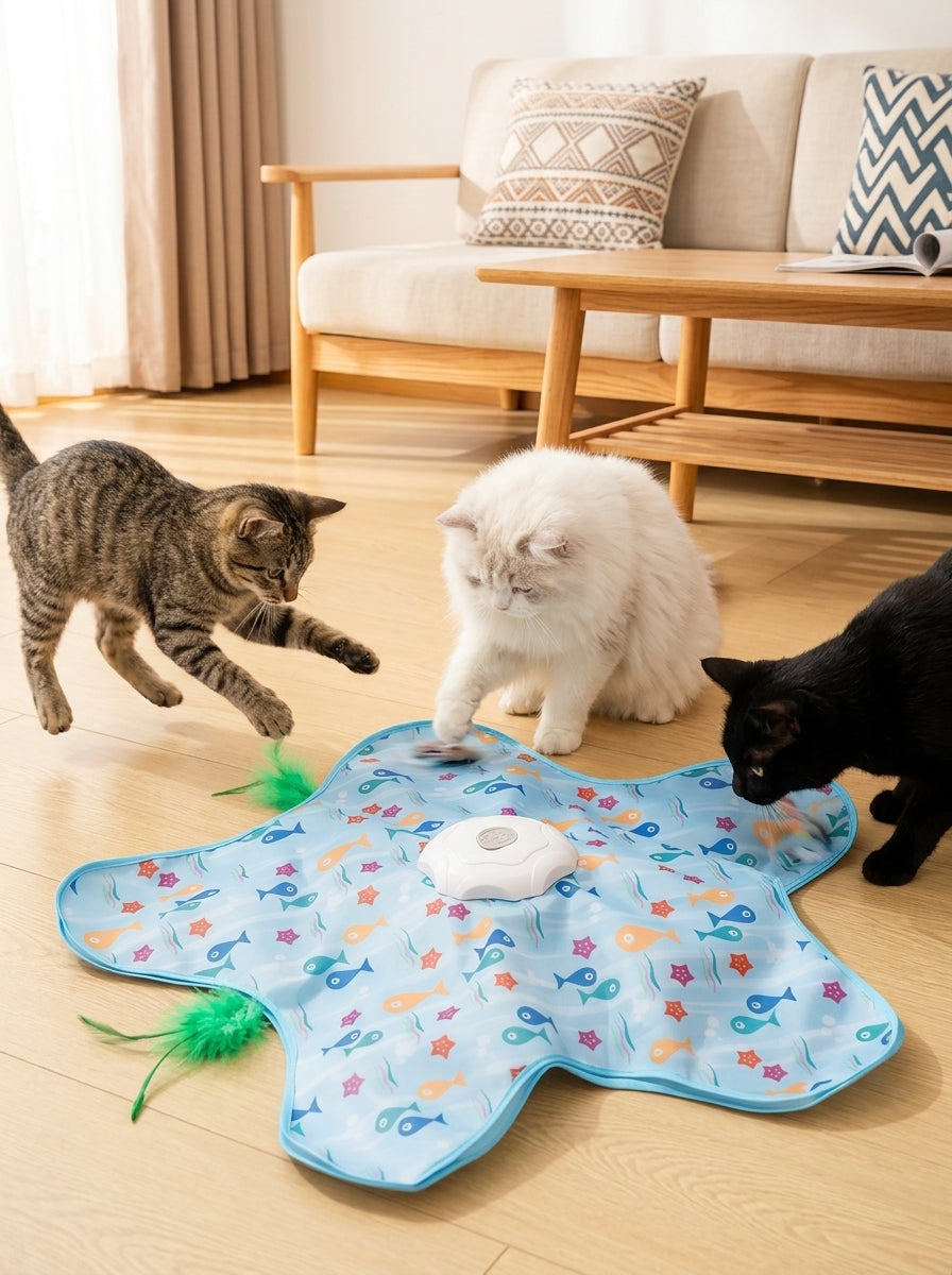 Catvera Smart Hide-and-Seek Feather Toy - Interactive Play Modes