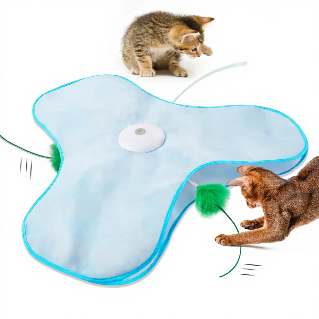 Catvera Smart Hide Seek Cat Toy - Image 10|||PROMPT|||Cleaned image. Original analysis: Found 1 red brand label/tag attached to the right side of the product mat
