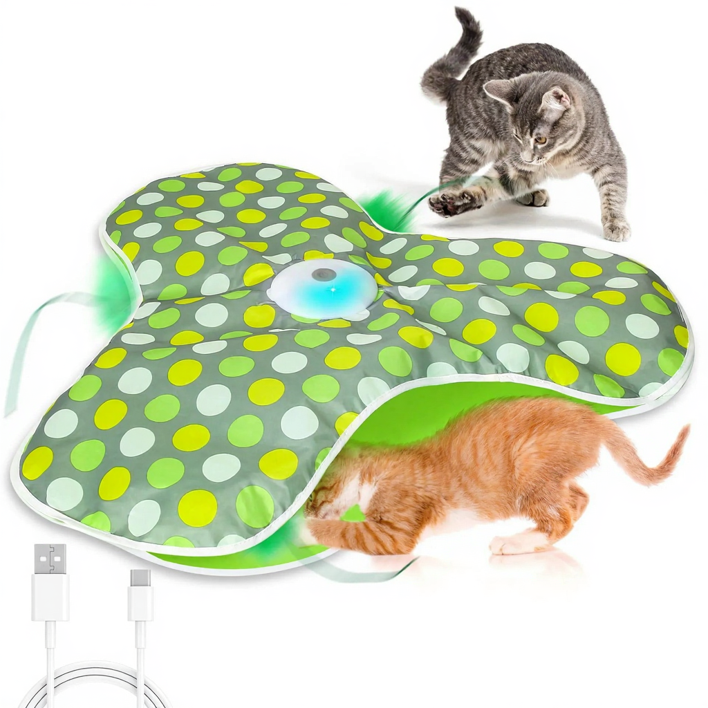 Catvera Smart Hide Seek Cat Toy - Image 9|||PROMPT|||Cleaned image. Original analysis: Found 1 brand logo/watermark on the product mat itself - a small rectangular logo/brand mark visible in the bottom left corner of the interactive mat