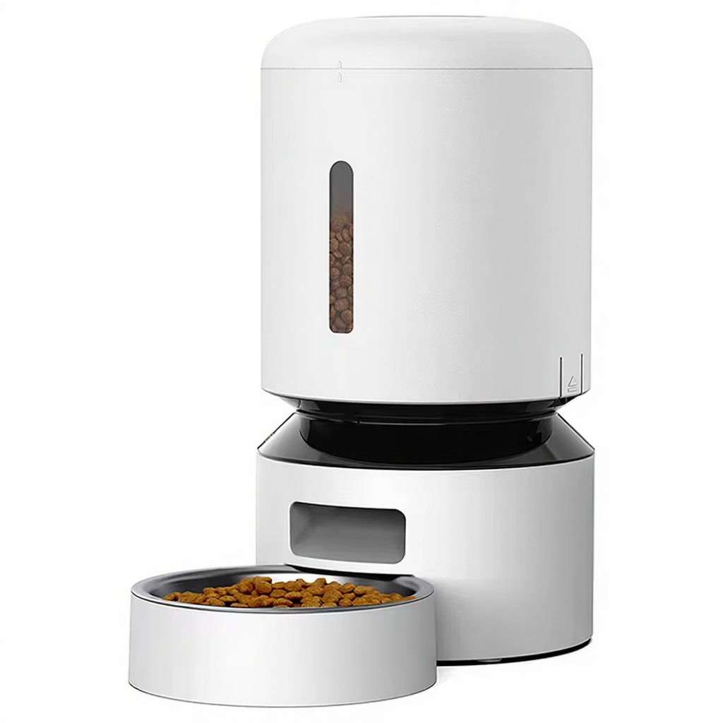Catvera Smart Pet Feeder Camera - Image 1|||PROMPT|||Cleaned image. Original analysis: Found 1 brand name on the product - a small logo/text visible on the right side of the middle black control panel section