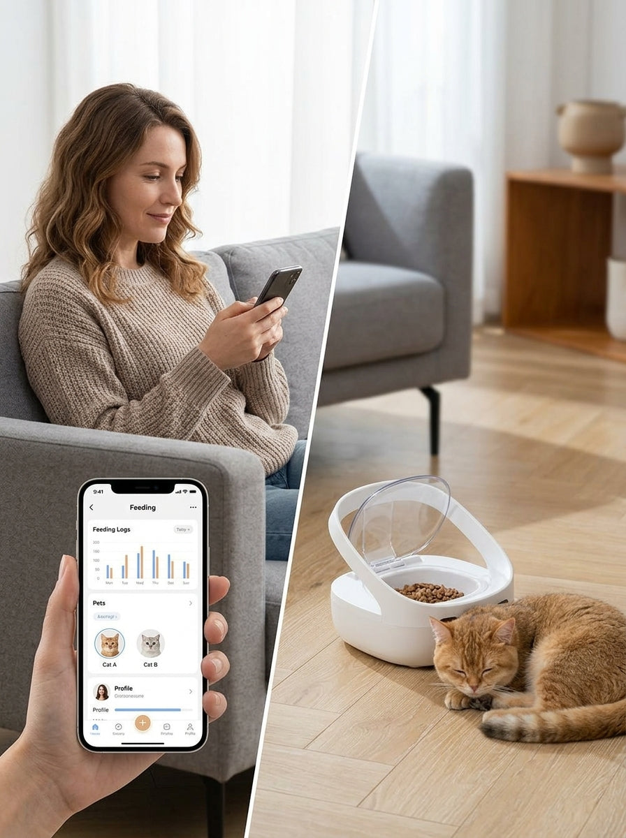 Catvera Smart RFID Multi-Pet Feeder - Effortless App Management