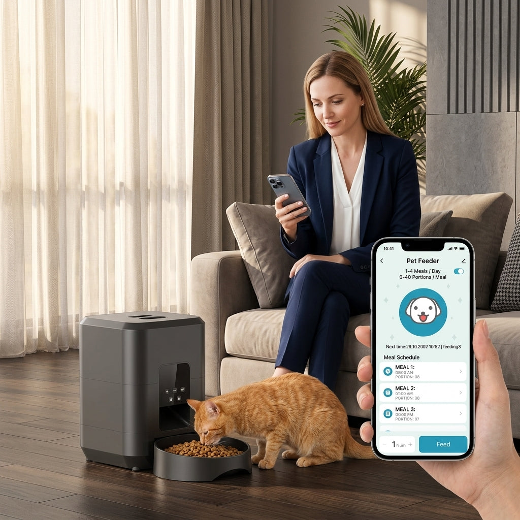 Catvera Smart WiFi Automatic Pet Feeder - Smart Scheduling Technology