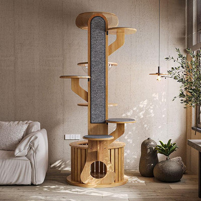 Catvera Solid Wood Cat Climbing Tree - Image 10|||PROMPT|||Original clean product image