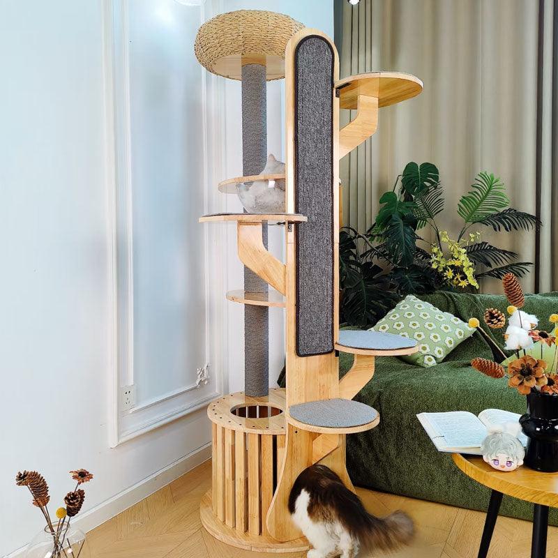 Catvera Solid Wood Cat Climbing Tree - Image 13|||PROMPT|||Original clean product image