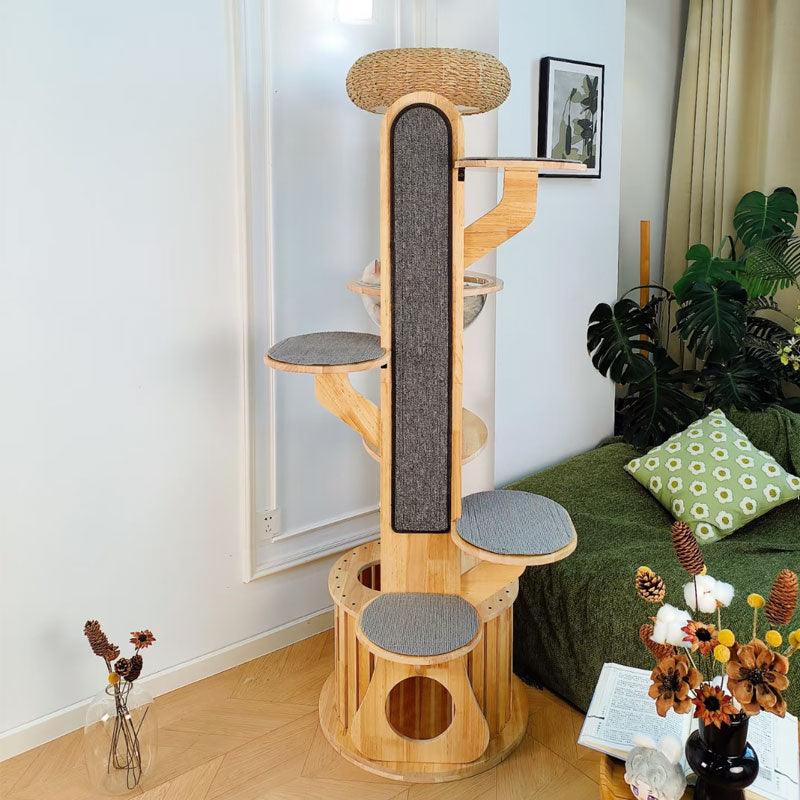 Catvera Solid Wood Cat Climbing Tree - Image 16|||PROMPT|||Original clean product image