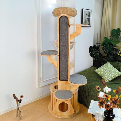Catvera Solid Wood Cat Climbing Tree - Image 16|||PROMPT|||Original clean product image
