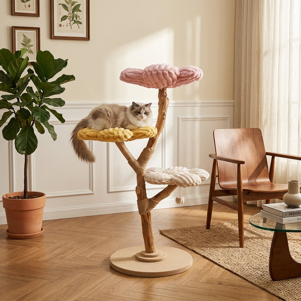 Catvera Solid Wood Cat Tree - Section 3