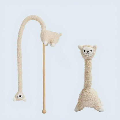 Catvera Sound Teaser Stick Toys - Image 8|||PROMPT|||Cleaned image. Original analysis: Found 1 brand name/watermark stitched on the product - small text label visible on the curved cat toy on the left