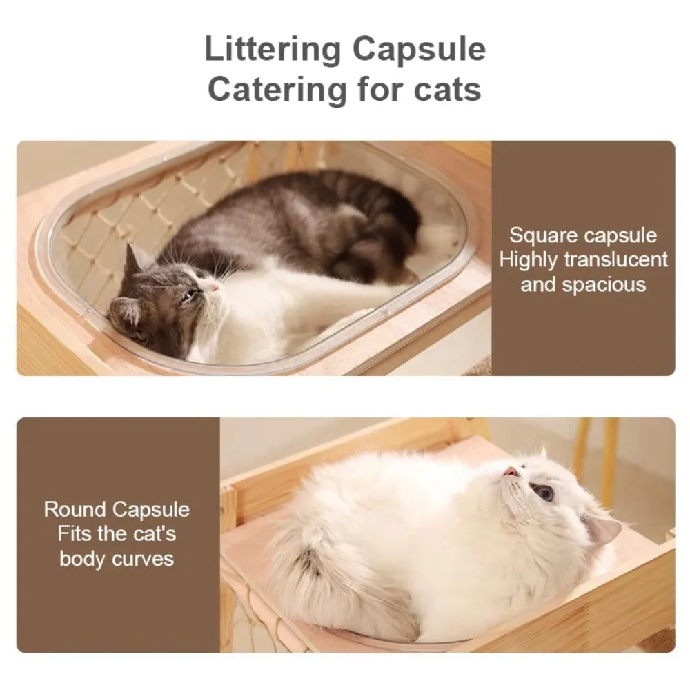 Catvera Space Capsule Cat Climbing Tree - Image 2|||PROMPT|||Original clean product image