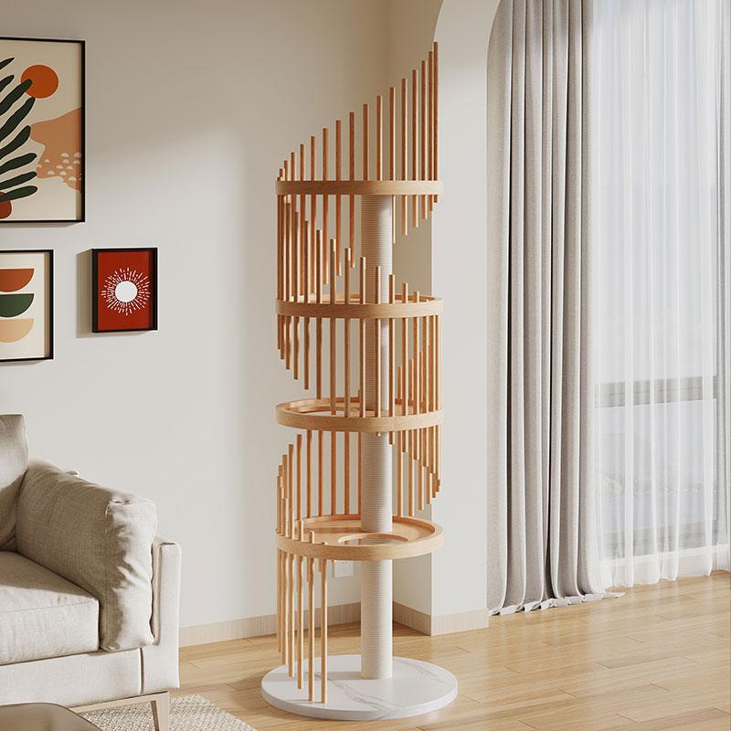 Catvera Spiral Wood Cat Climbing Tree - Image 5|||PROMPT|||Original clean product image
