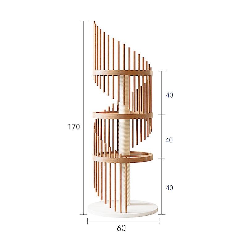 Catvera Spiral Wood Cat Climbing Tree - Image 6|||PROMPT|||Original clean product image