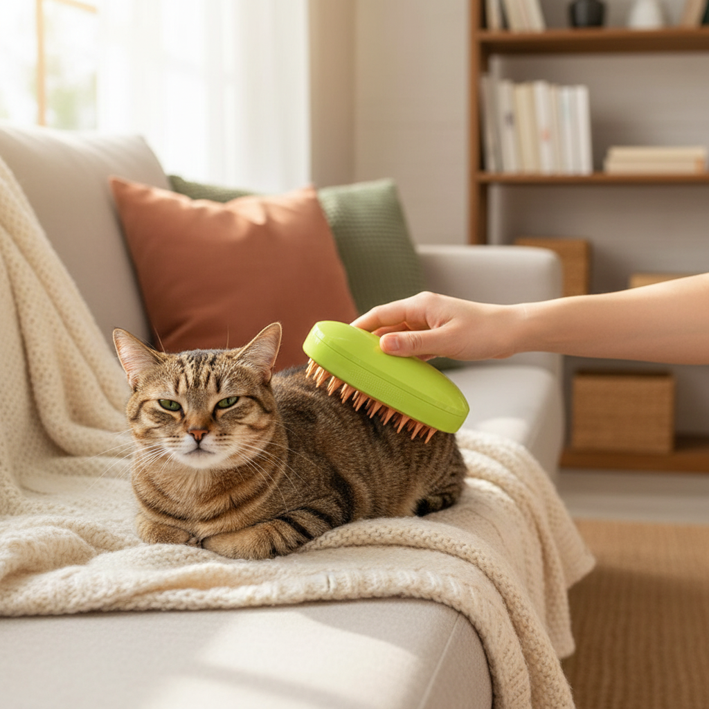 Catvera Steam Grooming Brush - Gentle Massage Experience