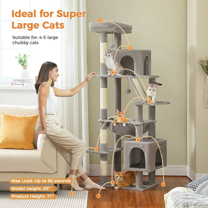 Catvera Tall Multi-Level Cat Tree - Image 4|||PROMPT|||Original clean product image