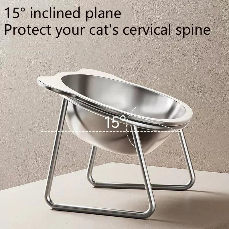 Catvera Tilted Elevated Cat Bowl - Image 5|||PROMPT|||Original clean product image
