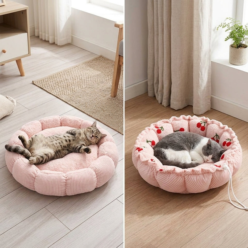 Catvera Transformable Coral Velvet Cat Bed - Section 1