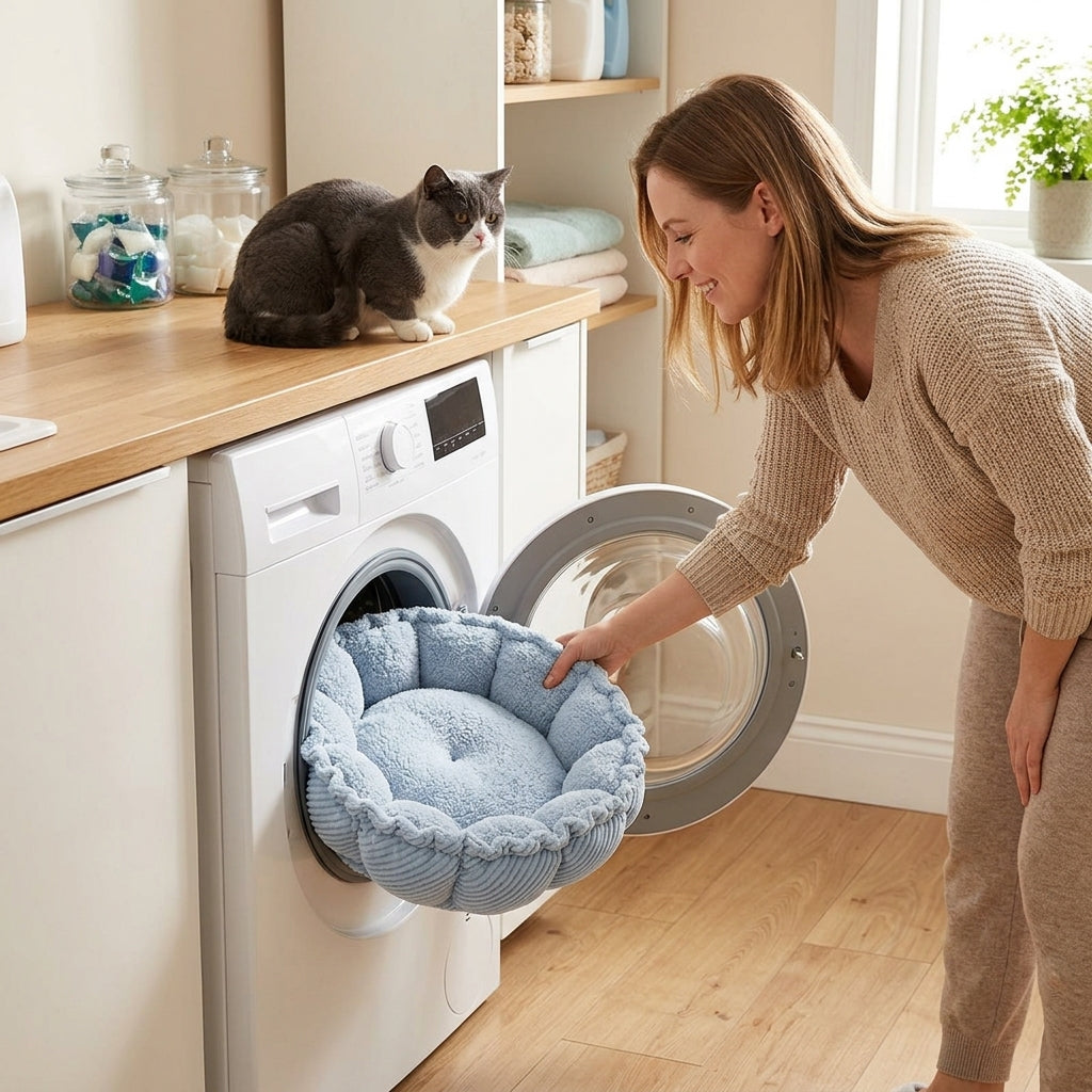 Catvera Transformable Coral Velvet Cat Bed - Section 3