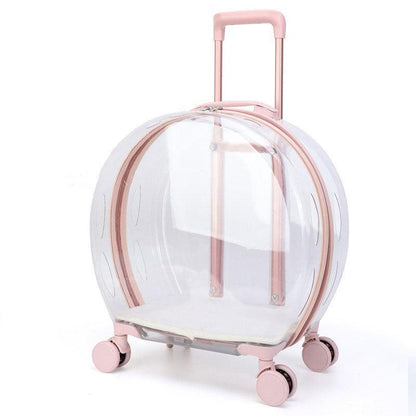 Catvera Transparent Wheeled Cat Carrier - Image 1|||PROMPT|||Original clean product image