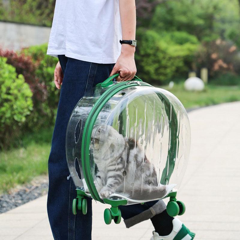 Catvera Transparent Wheeled Cat Carrier - Image 12|||PROMPT|||Original clean product image