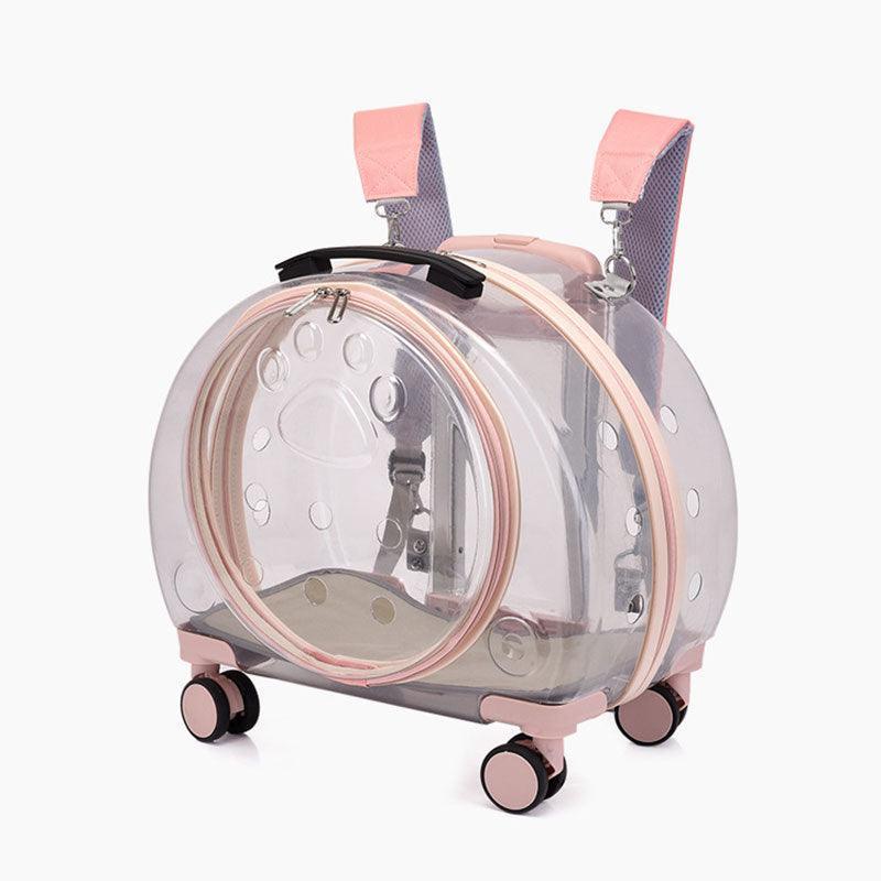Catvera Transparent Wheeled Cat Carrier - Image 5|||PROMPT|||Original clean product image