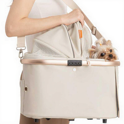 Catvera Twin Double Pet Stroller - Image 15|||PROMPT|||Cleaned image. Original analysis: Found 1 brand name printed on the pet carrier bag itself