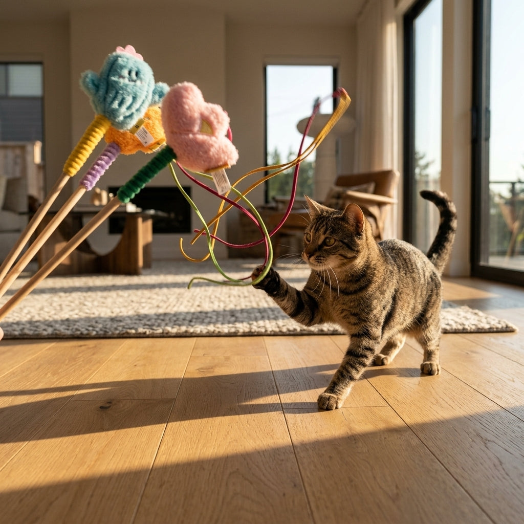 Catvera Wooden Bell Cat Stick - Main Product Image