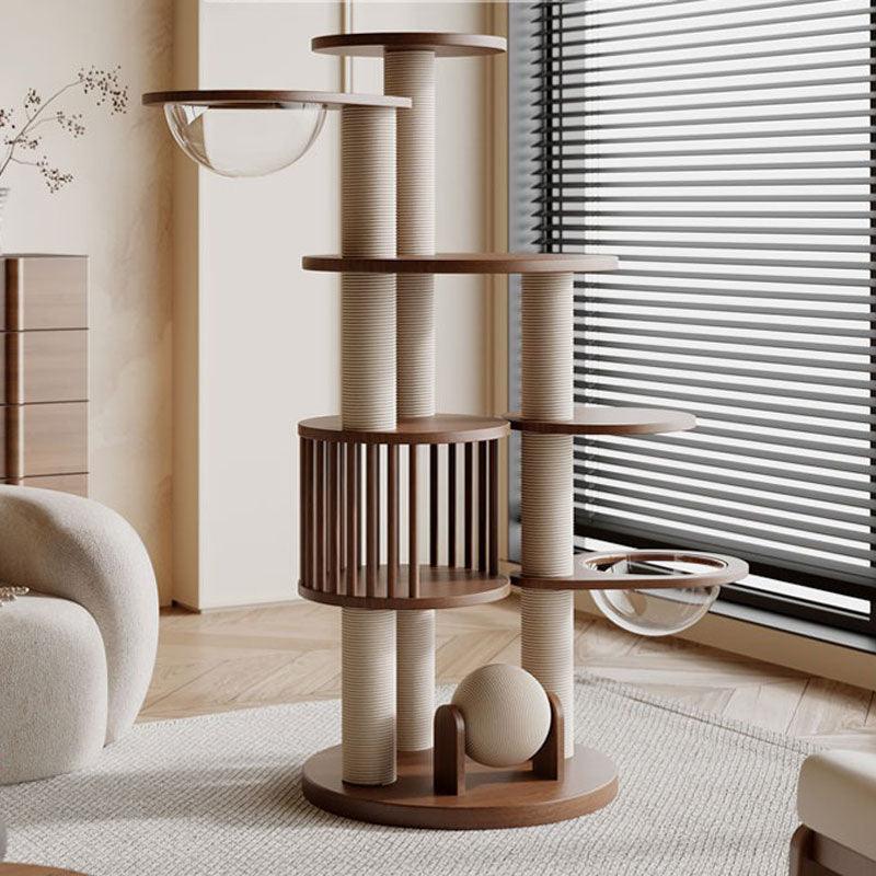 Catvera Wooden Cat Climbing Tree - Image 4|||PROMPT|||Original clean product image