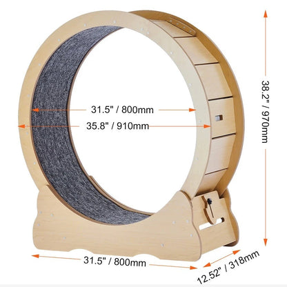 Catvera Wooden Cat Exercise Wheel - Image 8|||PROMPT|||Original clean product image