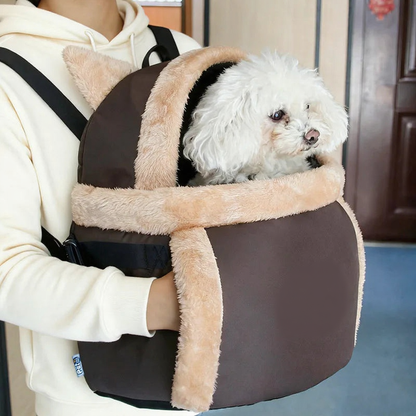 Front-Facing Hands-Free Pet Chest Carrier - Image 6|||PROMPT|||Cleaned image. Original analysis: Found 1 brand logo on the pet carrier fabric