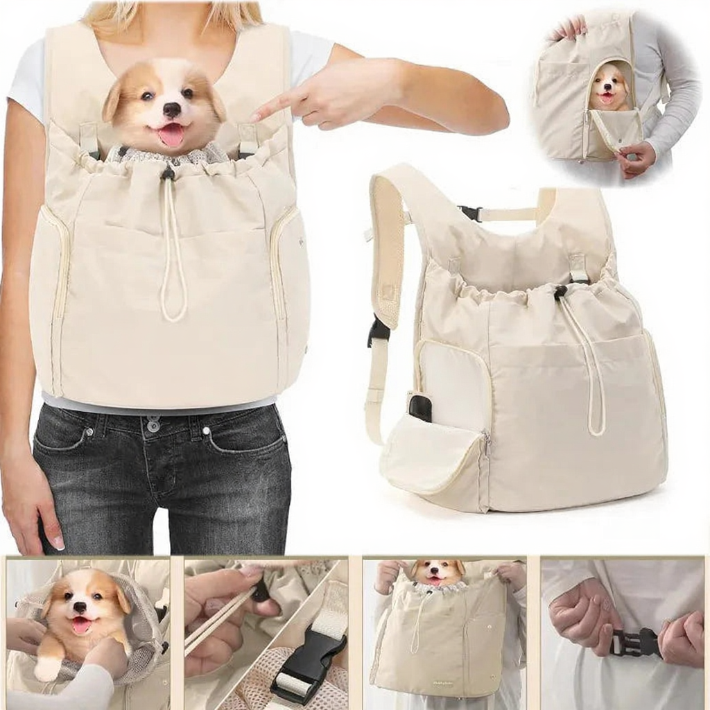 Hands-Free Front Chest Pet Carrier - Image 2|||PROMPT|||Cleaned image. Original analysis: Found 1 brand name printed on the product carrier fabric