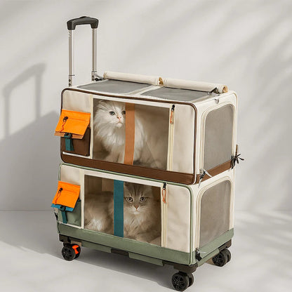Rolling Pet Travel Trolley with Wheels - Image 5|||PROMPT|||Original clean product image