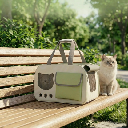 Soft Sided Cat Travel Carrier - Image 3|||PROMPT|||Cleaned image. Original analysis: found 1 text overlay watermark at the top of the image