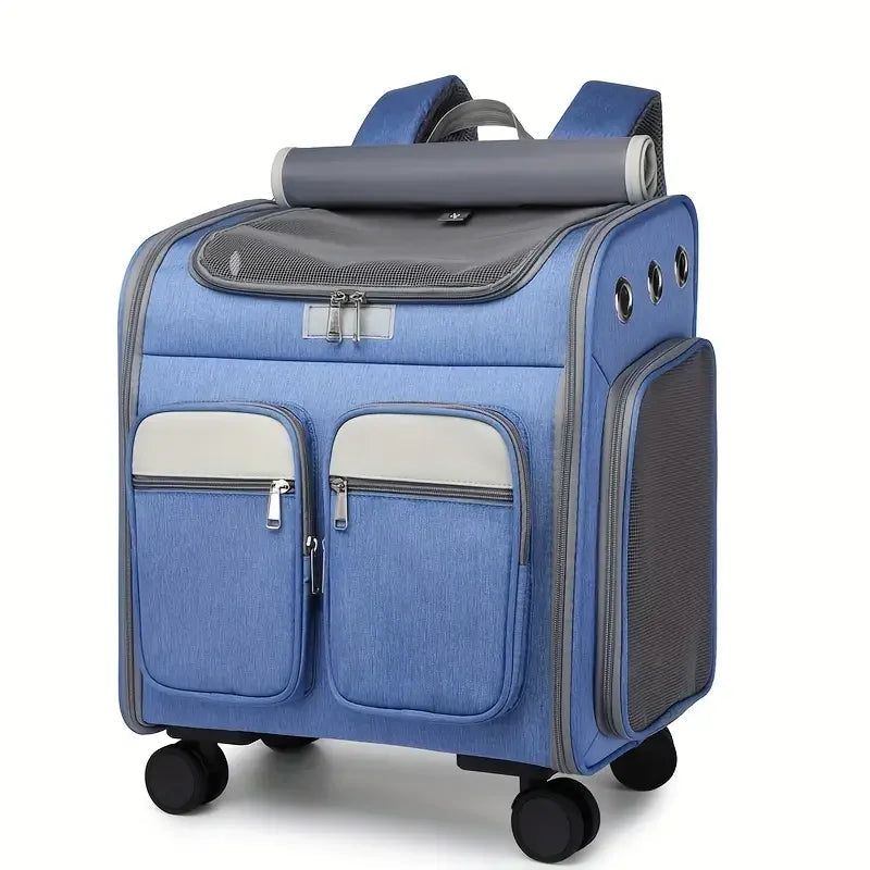Wheeled Pet Carrier Backpack with Stroller - Image 6|||PROMPT|||Original clean product image